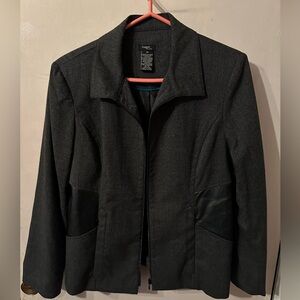 Dark grey zippered blazer